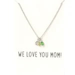 Love You Mom ketting op wenskaart zilver