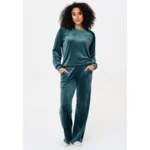 Lingadore Velvet Mood homewear in donkergroen