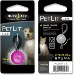 Nite Ize Petlit Dog Led Collar Light Jewel Pink klein Led Lampje voor aan de halsband van de Hond PCL02-03-12JE