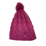 girls beanie muts dark pink met glittertje