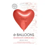 Ballonnen - Hart - Rood - Metallic - 30cm - 6st.