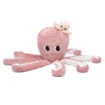 Les Déglingos Knuffel Octopus Mama en Baby Roze