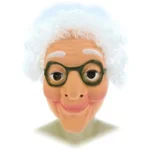 Masker - Sarah / oude vrouw - Met wit haar - Plastic