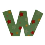 Decoratieletter - W - Hout - 7cm - Groen