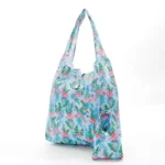 Shopper tas flamingo blauw gerecycleerde nylon