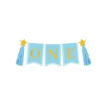 Paper Dreams High Chair Banner First Birthday Boy