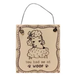 Hangdecoratie - Hond - Teef - You had me at woof- Metaal - 9x10cm