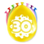 Ballonnen - 30 jaar - 30cm - 8st.