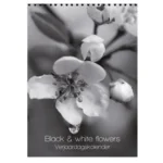 Verjaardagskalender - Black & white flowers