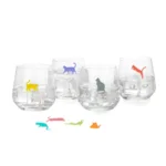 Balvi Glasmarkers Katten x8 Kleuren Assorti
