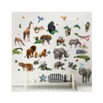 MuurstickerBox Jungle Dieren 65- delig