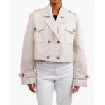 Aquila Beige Cropped Dames Trenchcoat
