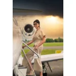 Ocean Couture linnen jurk in golden beige