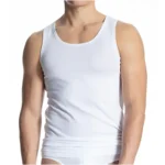 Calida Onderhemd: Singlet Ronde hals ( Wit ), fijne bretel, Per twee stuks