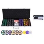 Pokerset in zilverkleurige koffer - High stake - 500 chips (14 gram)