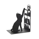 BALVI Boekensteun Kat Vissende Kat Zwart metaal
