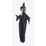 Spectaculaire Halloween Heks 120cm – Zwevend Hoofd met Licht, Geluid en Beweging – Inclusief AAA-batterijen