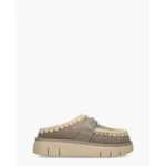 Mou Bounce Clog Metal Logo Taupe Damesplateu's