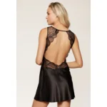 Lingadore Glamour satijnen slipdress in zwart