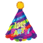 Folieballon - Let's party - Feesthoedje - 68cm - Zonder vulling