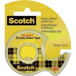 Scotch Plakband (dubbelzijdig) 12mm x 6,3m + afroller