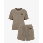 Aquila Bruin/Donkerbruin Badstof Dames Set