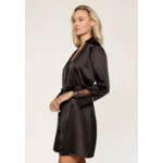 Lingadore Glamour satijnen kimono in zwart