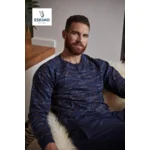 Eskimo Heren Pyjama: Tobias gemoltoneerd ronde hals (ESK.1438)