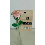 Gehaakte lichtroze roos