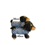 Teckelknuffels zwart met geruite pyjama