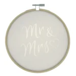 Wanddecoratie - Borduurring - Mr & Mrs - 14cm