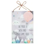 Decoratiebord - We made a wish and you came true - Baby - Hout - 20x30cm