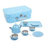 Theeservies - Polka dot - Blauw - 18dlg.