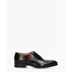 Santoni 12474 Zwart Heren Veterschoenen