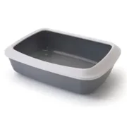 Savic Kattenbak Iriz Met Rand Koudgrijs / Wit 42 x 21 x 12,5 cm