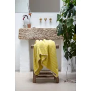 Bongusta Strand Badhanddoek Neon Geel Streep 70 x 140 cm