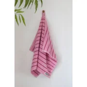 Bongusta Handdoek Roze & Rode Streep 50x 80 cm Naram