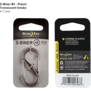 Nite Ize S-Biner Size #2 Plastic Smoke Karabijnhaak SBP2-03-06T