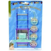 HAPPY PET BIRD TOY MP BAL / LADDER / PERCH 22X10X4 CM