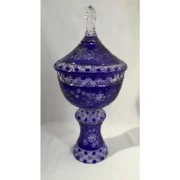 Meissen Kristal Vaas Met Deksel Blauw Hoogte 68 cm