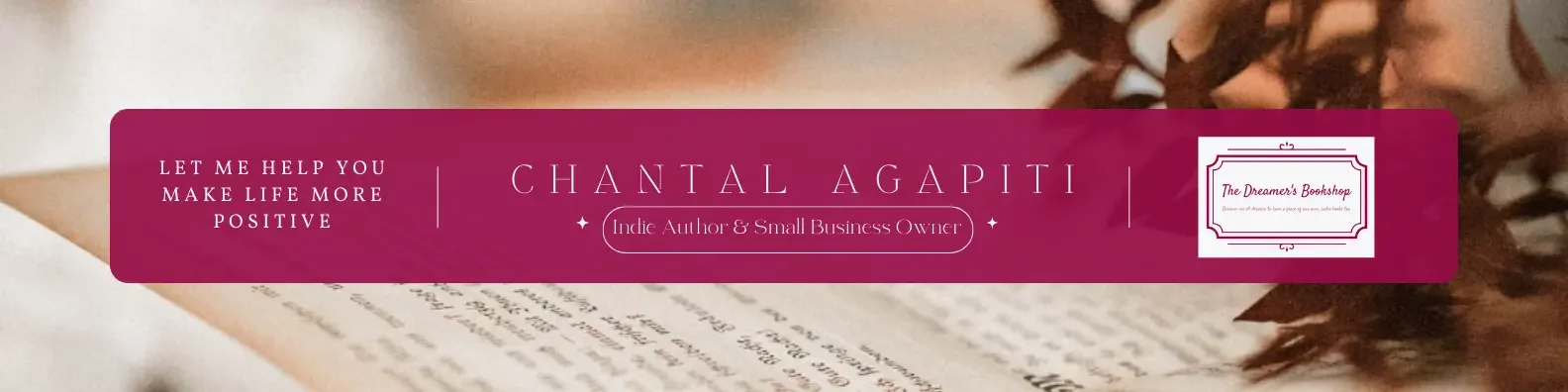 Header The Dreamer's Bookshop by Chantal Agapiti in Olen