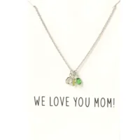 Love You Mom ketting op wenskaart zilver