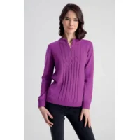 Kris Fashion dames trui: Ajour brei, mauve ( KRI.44 )