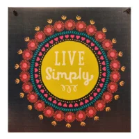 Hangdecoratie - Live simply - Metaal - 20x20cm