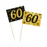 Prikkertjes - 60 jaar - Goud, zwart - 50st.