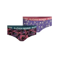 Björn Borg Hipster for Girls 2P Cotton Stretch paars roze Glow in the dark waistband