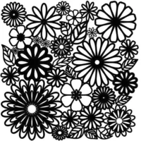 TCR Template Flower Frency - Bloemen en blaadjes