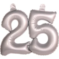 Opblaascijfer - 25 Jaar - Zilver