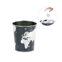 Vuilbak Papierbak Globe Wereldkaart Tin