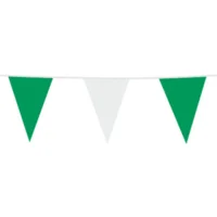 Vlaggenlijn - Groen & wit - PE - 10m